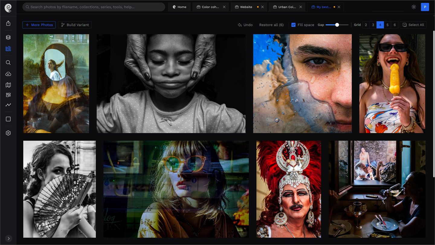 AI photo scoring and ranking view in Photoreka